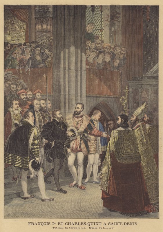 Franciszek I i Karol V w Saint-Denis autorstwa Antoine Jean Gros