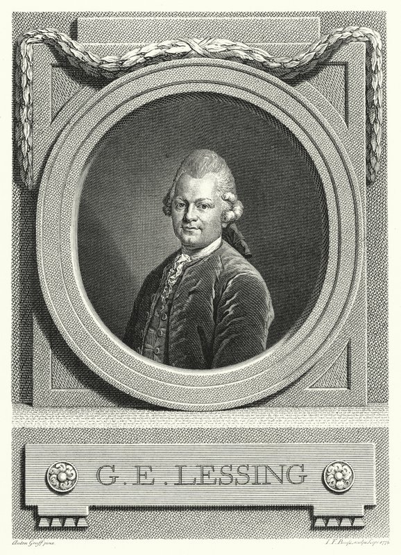 Gotthold Ephraim Lessing, niemieckie oświecenie; filozof, pisarz i dramaturg (grafik) autorstwa Anton (after) Graff