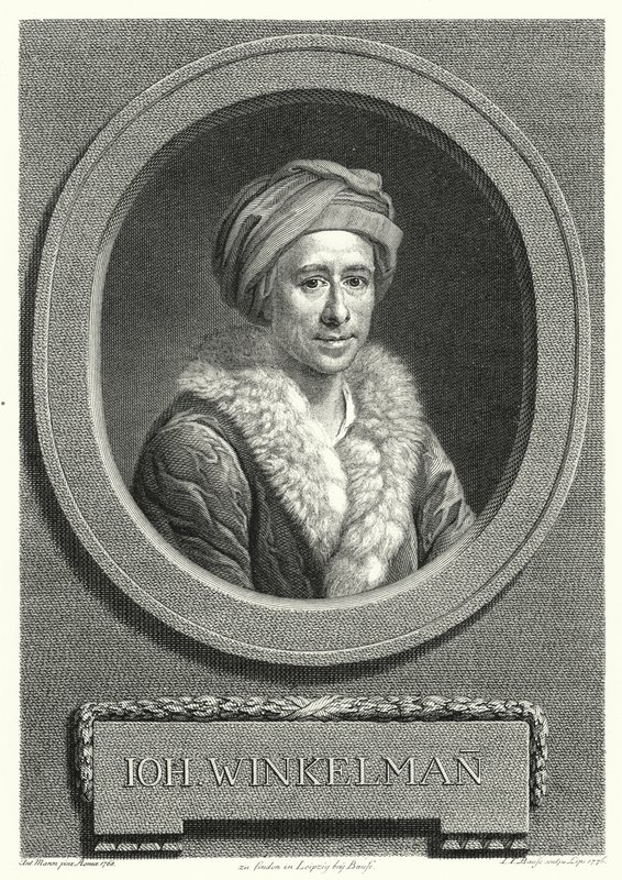 Johann Joachim Winckelmann, niemiecki historyk sztuki i archeolog (grafika) autorstwa Anton von (after) Maron