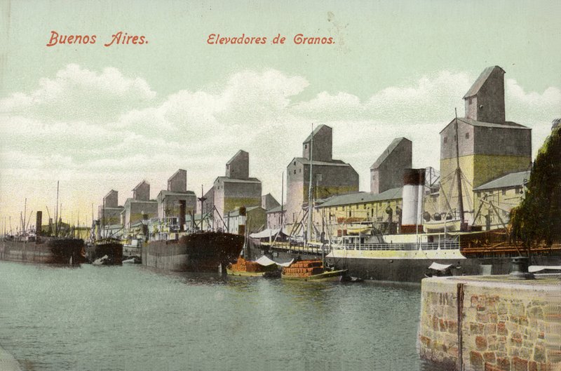 Elewatory zbożowe, Buenos Aires, Argentyna (zdjęcie barwne) autorstwa Argentinian Photographer