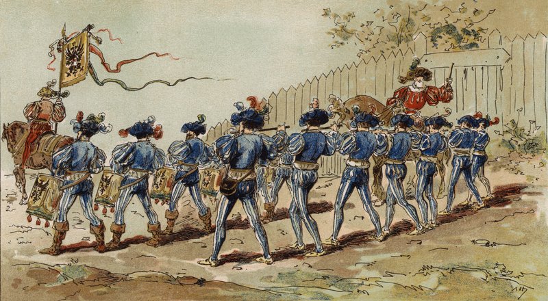 Fifery i bębniarze hanzeatyccy, Niderlandy hiszpańskie, XVI w. autorstwa Armand Jean Heins