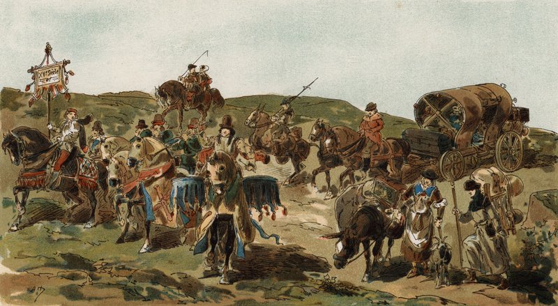 Wagon i eskorta, czasy książąt burgundzkich, XV w. autorstwa Armand Jean Heins