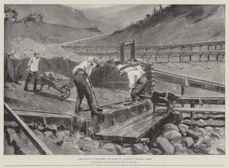 Od Euston do Klondike, zmywanie, scena na Bonanza Creek autorstwa Arthur David McCormick