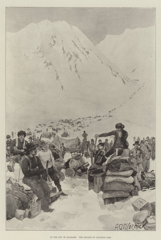 W drodze do Klondike, zjazd przez przełęcz Chilkoot autorstwa Arthur David McCormick