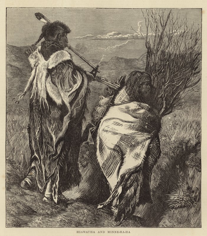 Hiawatha i Minne-Ha-Ha (grawerowanie) autorstwa Arthur Boyd (after) Houghton
