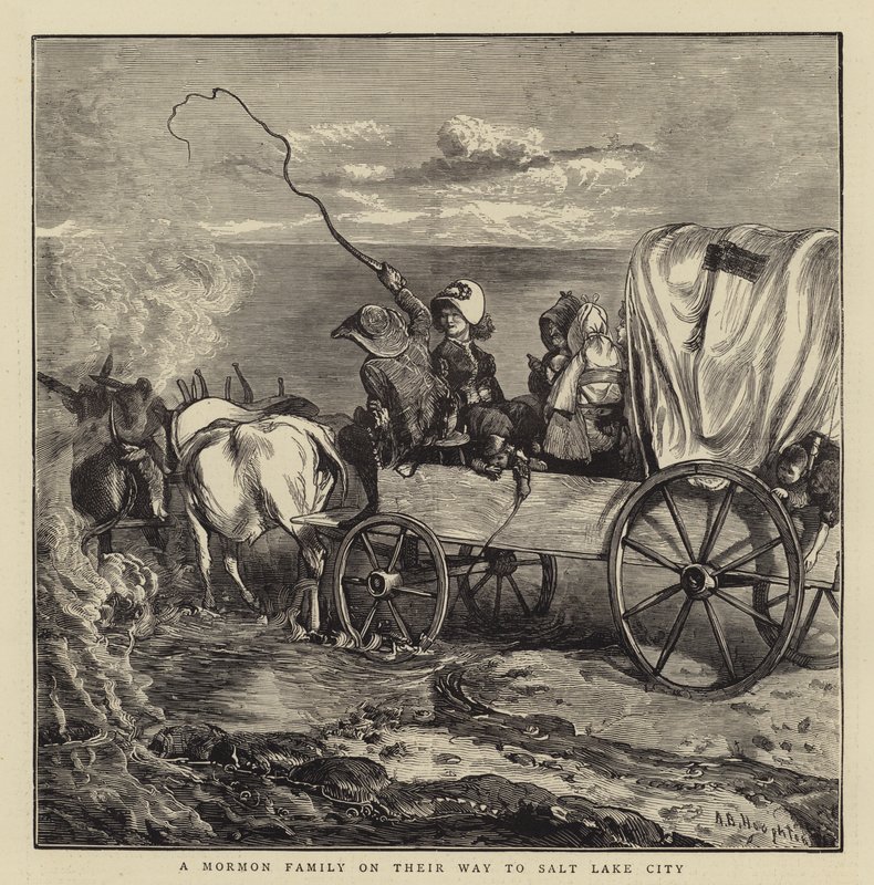 Rodzina mormonów w drodze do Salt Lake City autorstwa Arthur Boyd Houghton
