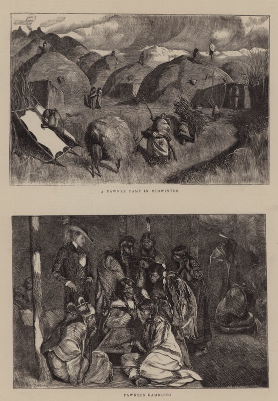 Obóz Pawnee w środku zimy autorstwa Arthur Boyd Houghton