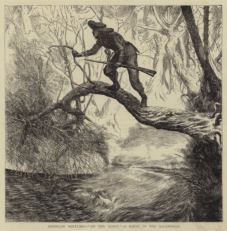 Szkice amerykańskie, Na harcerza, Scena w głębi lasu autorstwa Arthur Boyd Houghton