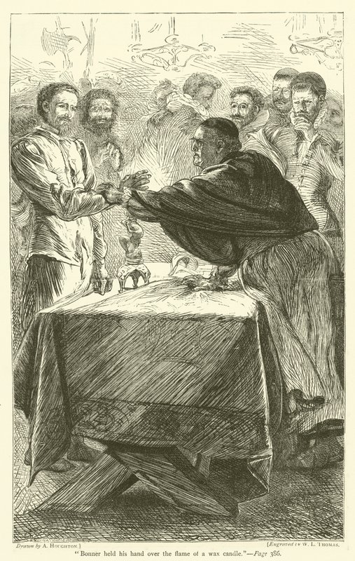 Bonner trzymał rękę nad płomieniem woskowej świecy autorstwa Arthur Boyd Houghton