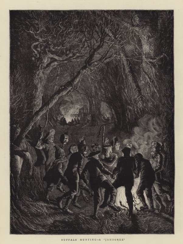 Polowanie na bawoły, Jamboree autorstwa Arthur Boyd Houghton