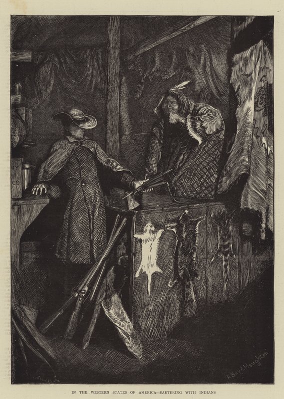 W zachodnich stanach Ameryki handel wymienny z Indianami autorstwa Arthur Boyd Houghton