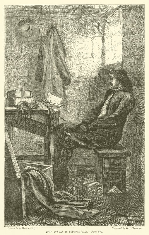 John Bunyan w więzieniu w Bedford autorstwa Arthur Boyd Houghton
