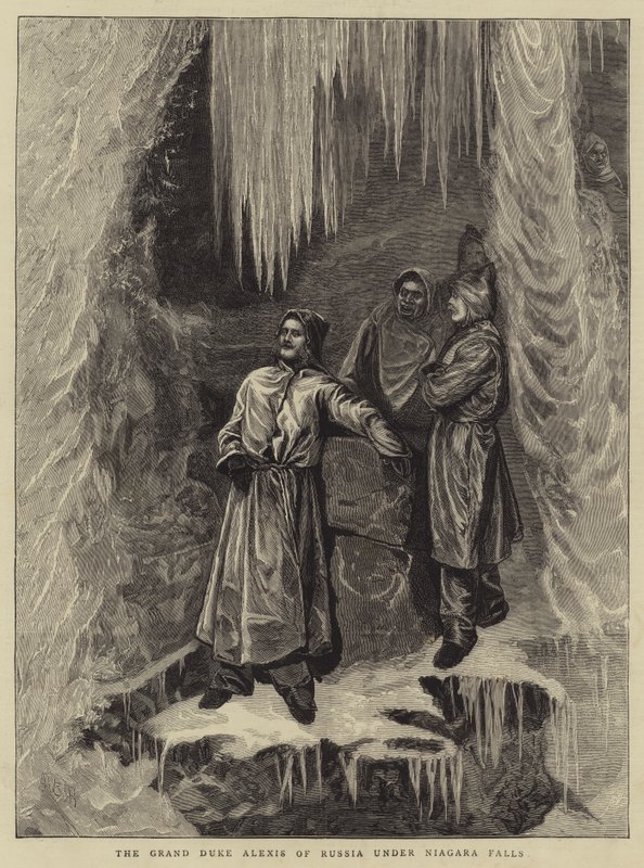 Wielki Książę Rosji Aleksy pod wodospadem Niagara autorstwa Arthur Boyd Houghton