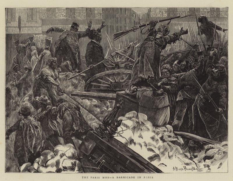 The Paris Mob, barykada w Paryżu autorstwa Arthur Boyd Houghton