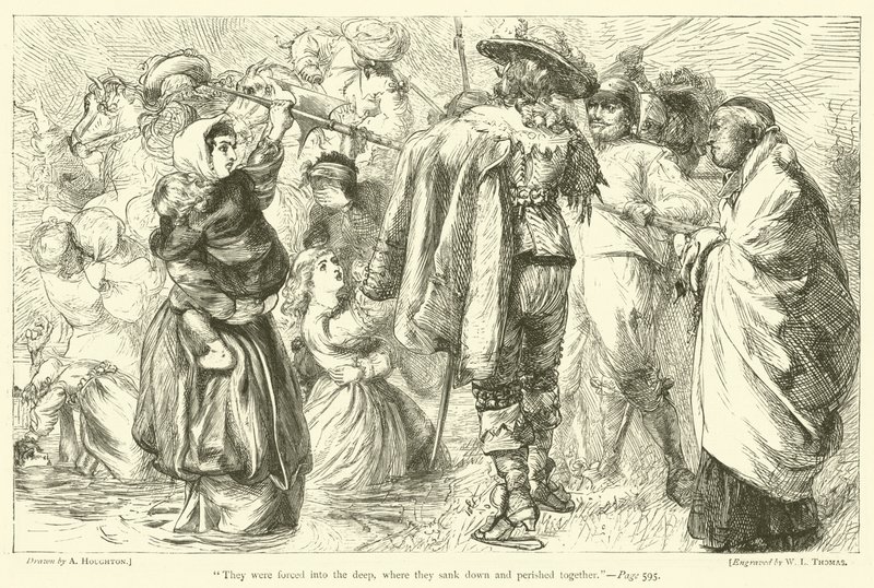Zostali zepchnięci w głębiny, gdzie zatonęli i zginęli razem autorstwa Arthur Boyd Houghton