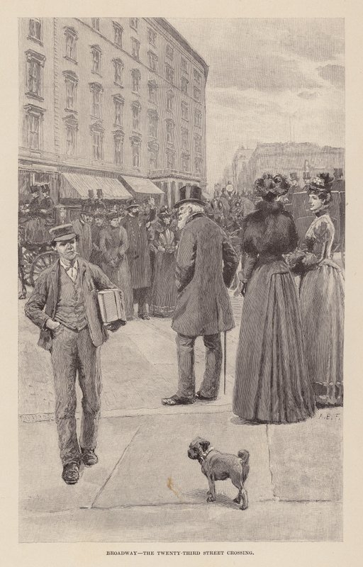 Broadway, skrzyżowanie z ulicą Dwudziestą Trzecią (rycina) autorstwa Arthur Burdett Frost