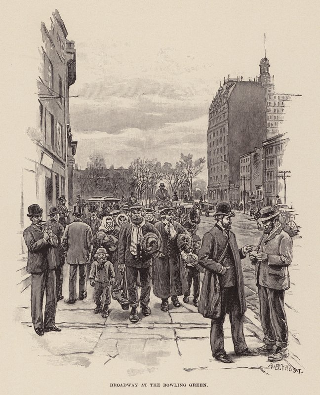 Broadway w Bowling Green (grawerunek) autorstwa Arthur Burdett Frost