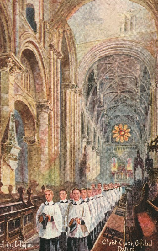 Chór katedry Christ Church, Oxford, Oxfordshire (kolor lito) autorstwa Arthur Charles Payne