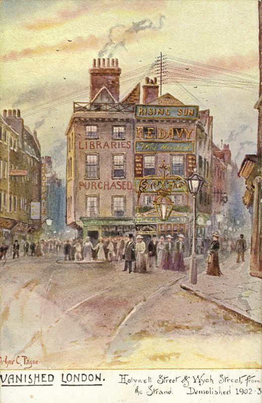 Zaginiony Londyn - Holywell Street i Wych Street, od strony Strand autorstwa Arthur Charles Payne