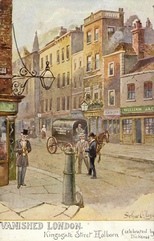 Zaginiony Londyn - Kingsgate Street, Holborn (obchodzony przez Dickensa) autorstwa Arthur Charles Payne