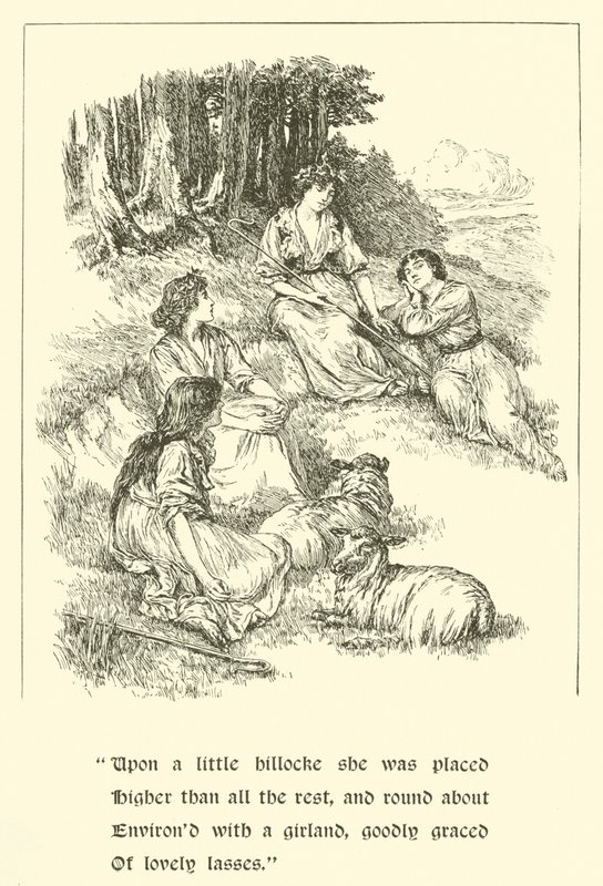Sir Calidore, Knight of Courtesy, Coridon i Pastorella (rycina) autorstwa Arthur George Walker