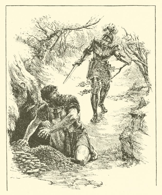 Sir Guyon, Królestwo Plutona (grawerowanie) autorstwa Arthur George Walker