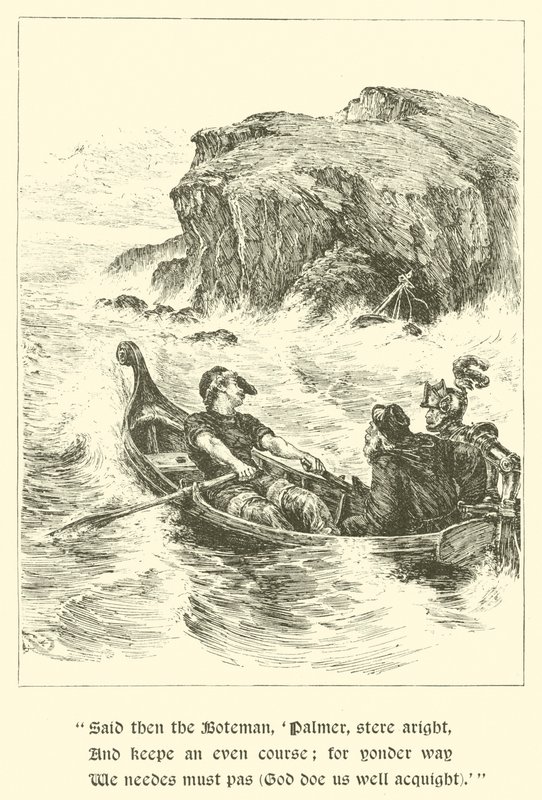 Sir Guyon, The Rock of Reproach (grawerunek) autorstwa Arthur George Walker