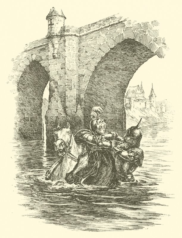 Przygody Sir Artegalla, Most Saracena (rycina) autorstwa Arthur George Walker