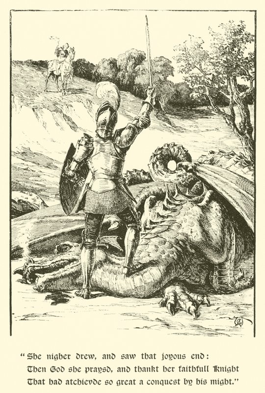 Rycerz Czerwonego Krzyża, Ostatnia walka (rycina) autorstwa Arthur George Walker