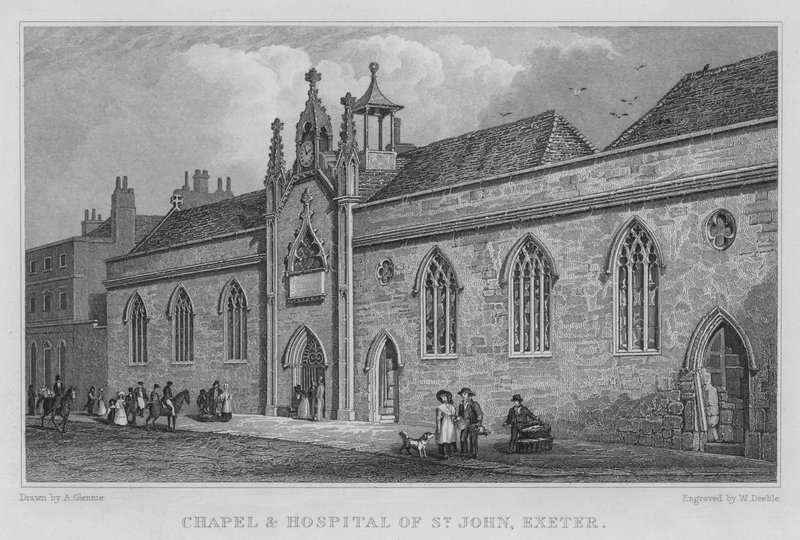 Kaplica i szpital św. Jana w Exeter (rycina) autorstwa Arthur Glennie