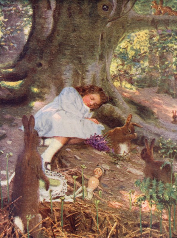Zagubiony (kolorowa litografia) autorstwa Arthur Herbert Buckland