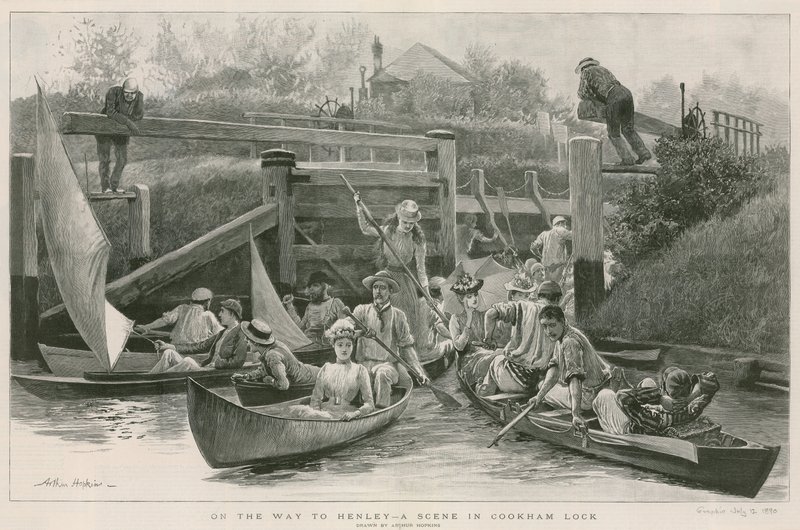 W drodze do Henley - scena w Cookham Lock autorstwa Arthur Hopkins