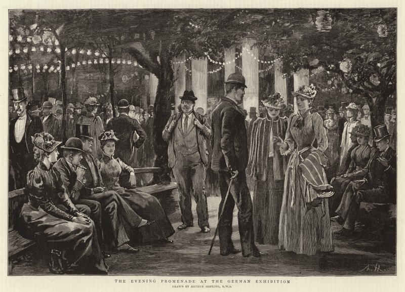 Wieczorna Promenada na Wystawie Niemieckiej autorstwa Arthur Hopkins