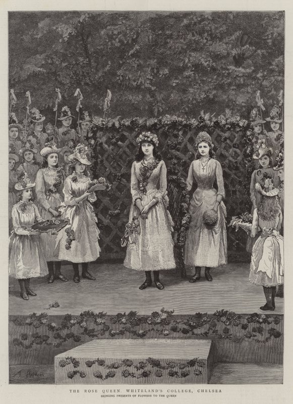 Rose Queen Whiteland College, Chelsea autorstwa Arthur Hopkins