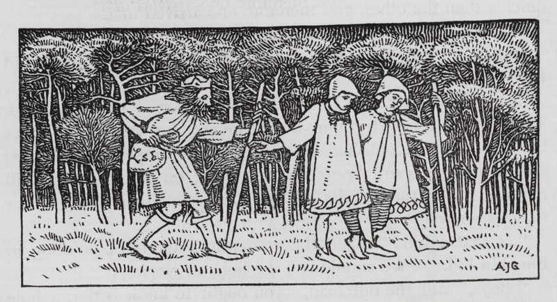 Hans Christian Andersen: Wzgórze Elfów (lito) autorstwa Arthur Joseph Gaskin