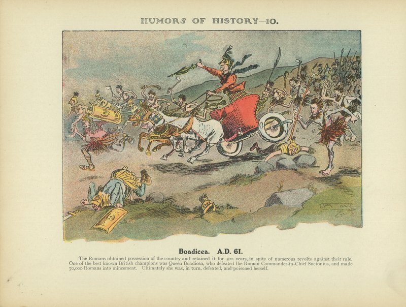 Boadicea. A.D. 61 (kolorowa litografia) autorstwa Arthur Moreland