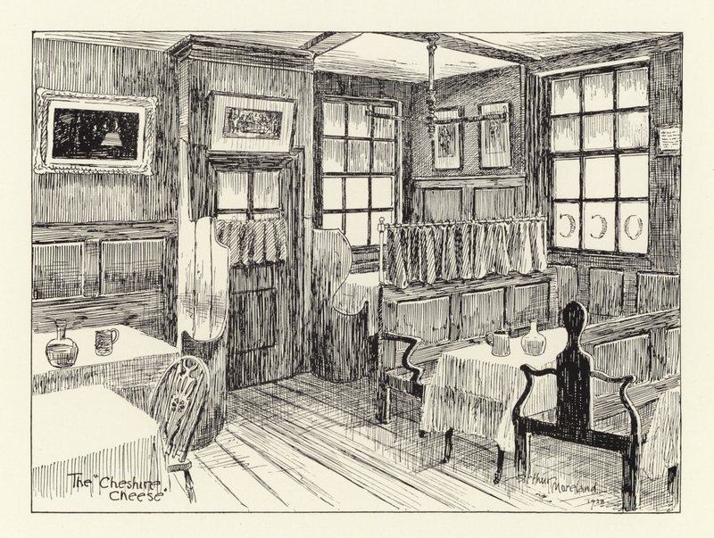 Ye Olde Cheshire Cheese (litografia) autorstwa Arthur Moreland