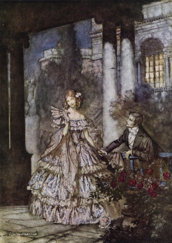 Reklama mydła Cashmere Bouquet firmy Colgate, zdobywcy nagrody Art Directors Club of New York na wystawie sztuki reklamowej w 1924 roku autorstwa Arthur Rackham