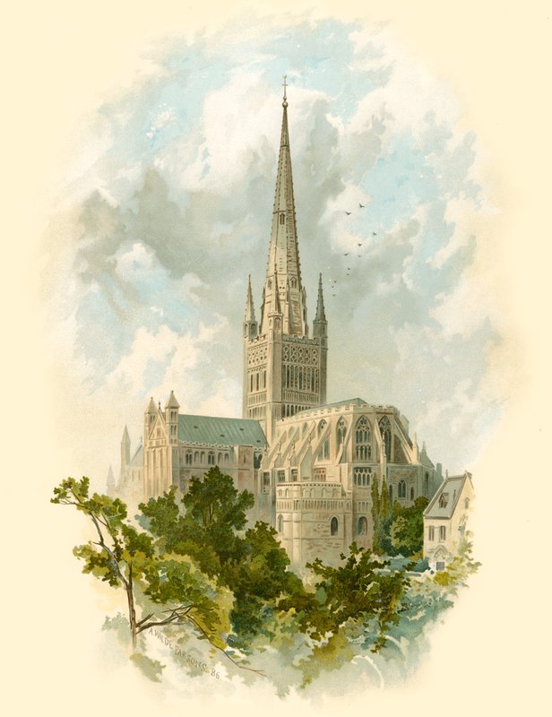 Katedra w Norwich, południowy wschód autorstwa Arthur Wilde Parsons