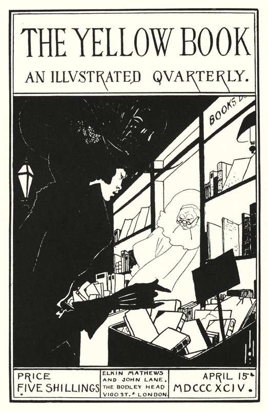 Projekt okładki prospektu "Żółta Książka". autorstwa Aubrey Beardsley