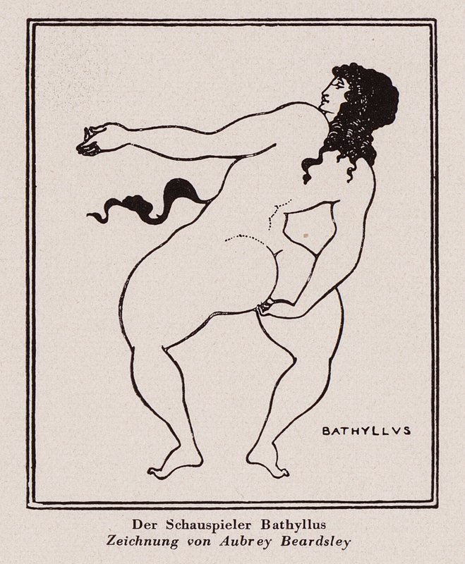 Bathyllus , rzymski tancerz i wykonawca pantomimy (piórem i atramentem) autorstwa Aubrey (after) Beardsley