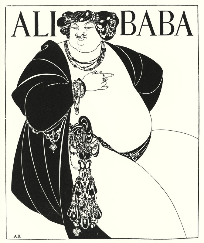 Projekt okładki do "Czterdziestu złodziei" (grafika) autorstwa Aubrey (after) Beardsley