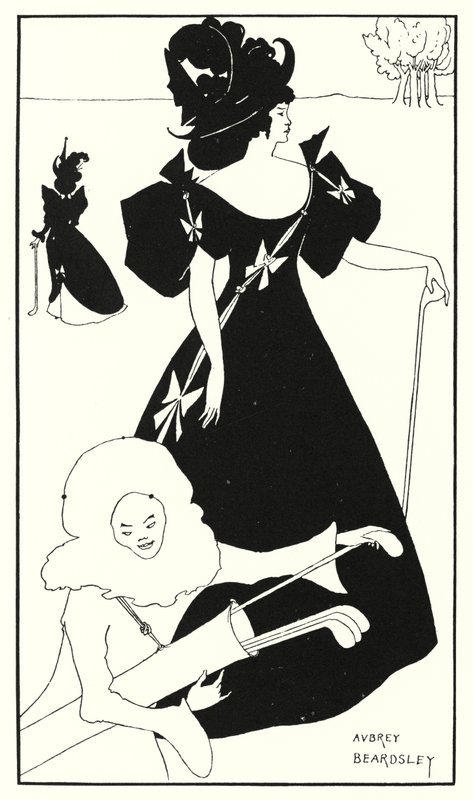 Projekt karty golfowej (grawerunek) autorstwa Aubrey (after) Beardsley