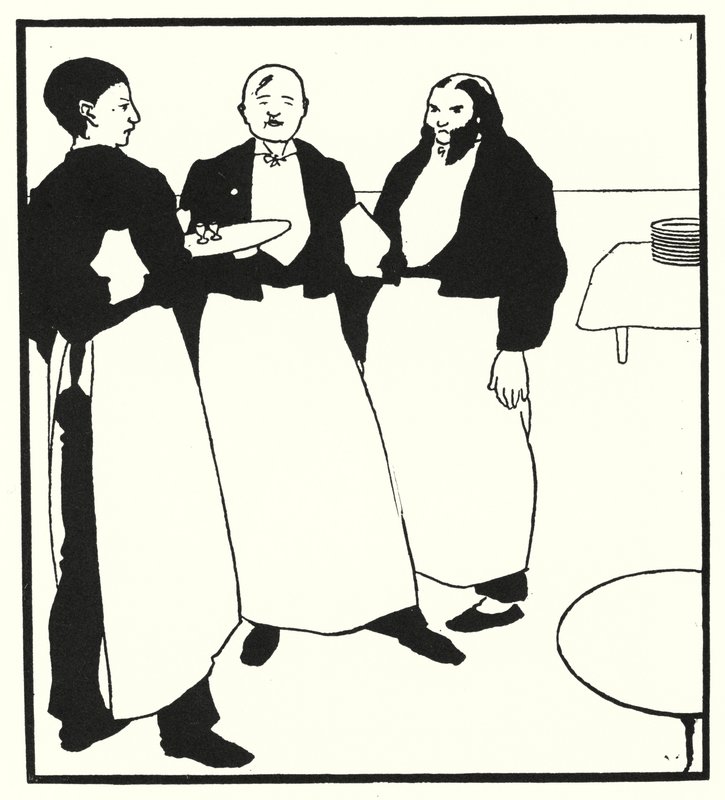 Cafe Boys (grawerowanie) autorstwa Aubrey (after) Beardsley