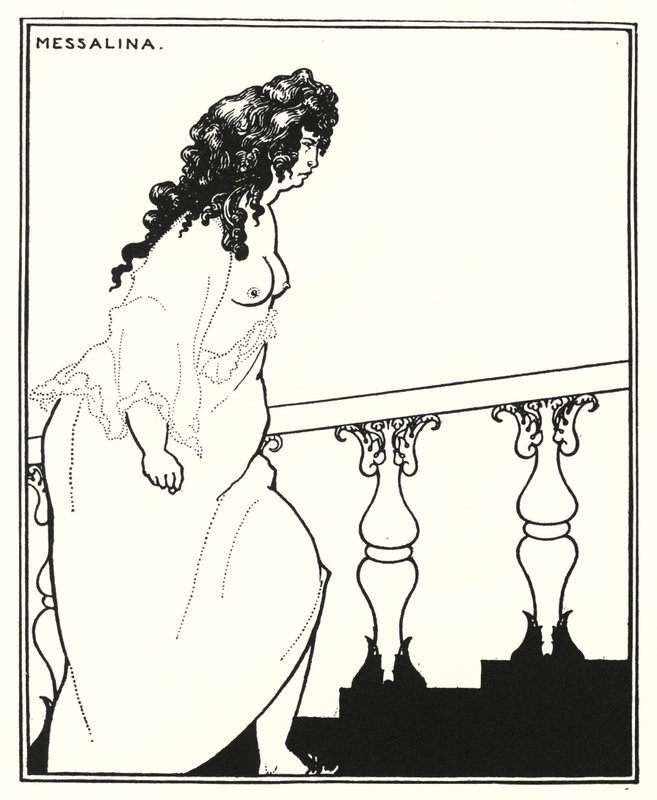 Messalina powracająca z kąpieli (grawerunek) autorstwa Aubrey (after) Beardsley
