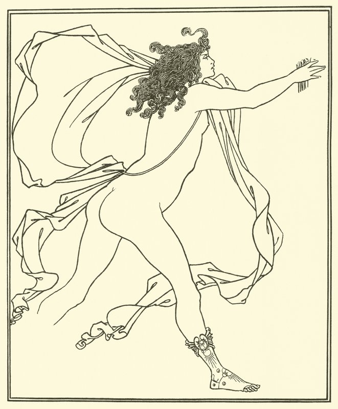 Apollo ściga Daphne autorstwa Aubrey Beardsley