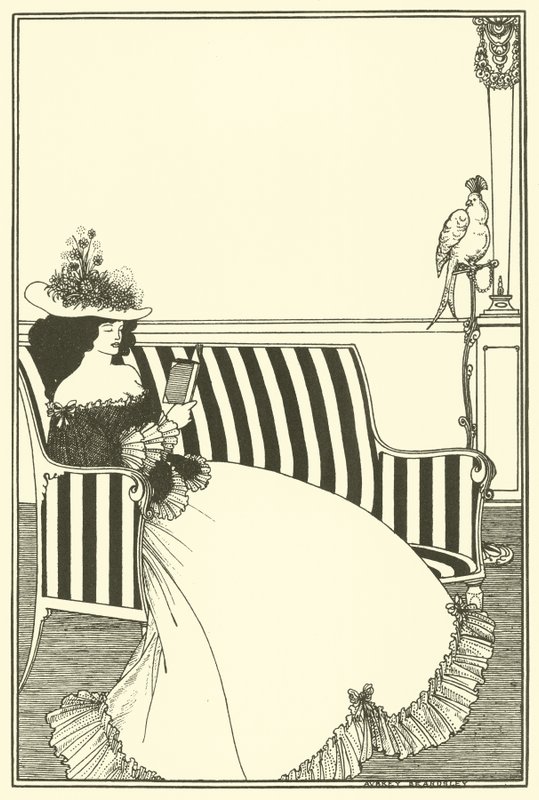 Projekt okładki, Smithers Katalog rzadkich książek, czytanie, sofa autorstwa Aubrey Beardsley