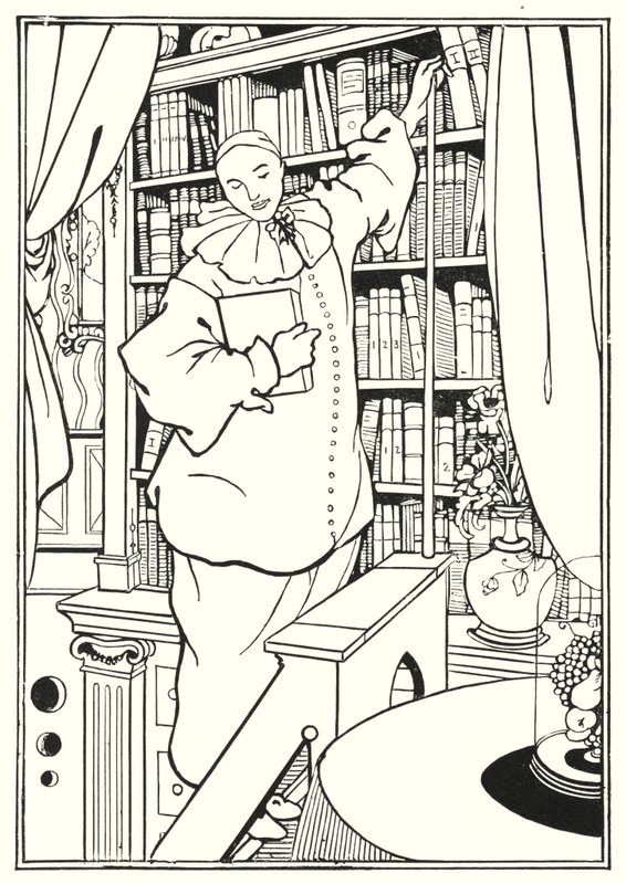 Projekt okładki „Pierrot” autorstwa Aubrey Beardsley