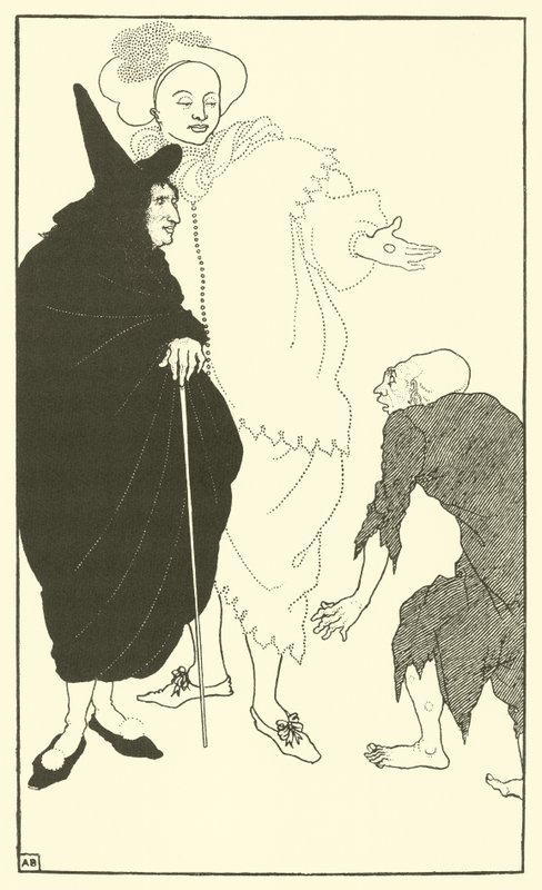 Don Juan, Sganarelle i żebrak autorstwa Aubrey Beardsley