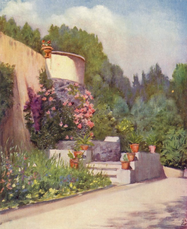 Taras, Villa Rosebery (kolorowa litografia) autorstwa Augustine Fitzgerald